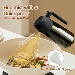 Dispensador de Aceite y Vinagre Multifuncional 2 en 1 de Vidrio de Grado Alimenticio de 470 ml (16 oz) con Pulverizador Anti-Goteo para Cocinar - Product Image 2