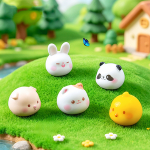 Décorations de bureau en résine pour miniatures de paysages - Têtes d'animaux mignonnes (Panda et Lapin) - Accessoires de jardinage DIY - Product Image 1