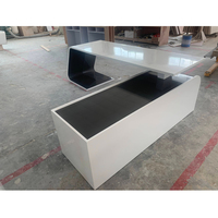 Top vente appartement immeuble aviateur bureau bureau en forme de L exécutif patron PDG bureau Table avec PC Box