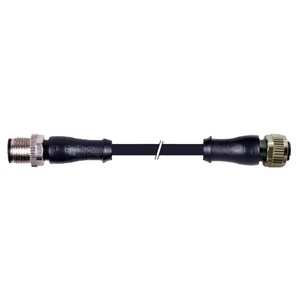 M12รหัสตัวผู้ตรง0องศา<span class=keywords><strong>5</strong></span>พิน<span class=keywords><strong>5</strong></span>*0.34 Mm2สำหรับสายเคเบิลสีดำแบบหุ้มฉนวน5Mtr ที่ติดต่อด้วยทองแดงผสม IP68 - Product Image 1
