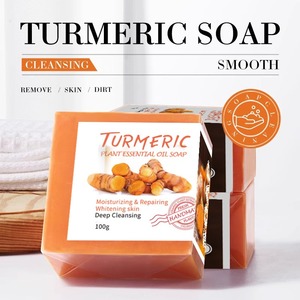 Jabón Sólido Artesanal de Cúrcuma con Aceites Esenciales Vegetales para Limpieza Facial y Corporal 100g - Product Image 5