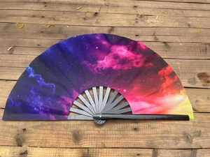 Customized Rainbow Large Bamboo Folding Rave Hand Fan - Product Image 6