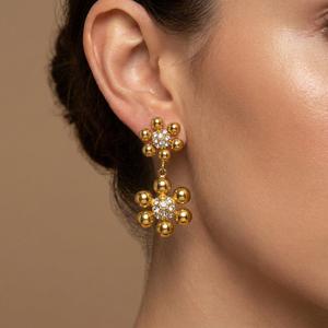 JUSNOVA - Aretes de Acero Inoxidable con Baño de Oro PVD de 18K, Resistentes al Agua, Antideslustre, Modernos, Minimalistas, Geométricos Irregulares, Unisex - Product Image 2
