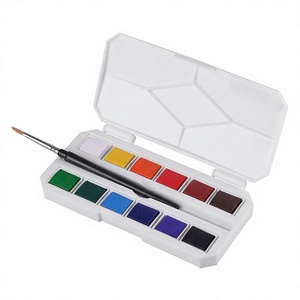 Pour P079 – Ensemble de 12 aquarelles de haute qualité avec support en papier, design portable, inclut un pinceau - Product Image 2