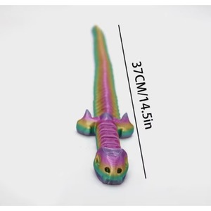 Luckykoo Nouvelle Statue Miniature Créative Serpent Épée Imprimée en 3D, Ornement Artisanal, Jouet Articulé Animal Tendance, Cadeau et Décoration - Product Image 2