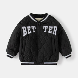 Chaqueta de bombardero impermeable de moda de invierno para niños, abrigo informal suelto de algodón con cuello redondo y cremallera, chaqueta de béisbol para niños, estilo - Product Image 6