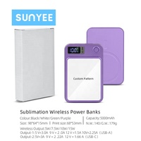 Batterie externe magnétique sans fil Sunyee 5000 mAh à sublimation, charge rapide 22,5 W, chargeur portable avec affichage numérique