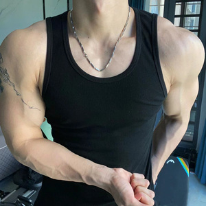 Confezione da 3 gilet uomo muscolatura stretta bianca a coste palestra Mesn canotta da uomo - Product Image 5