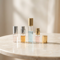 Flacons à col serti MUB FEA13 5ml 10ml, flacons en verre pour parfum, flacons en verre à remplir avec pulvérisateur en aluminium pressurisé