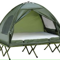 Tente de camping double couche pour l'extérieur, une chambre à coucher, tissu Oxford épais, étanche à la pluie et aux moustiques, portable et pliable pour le voyage.