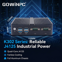 Mini PC GOWINPC Intel J4125 Personalizable, N97 J6412 J1900 N95, Computadora Sin Ventilador de Doble Puerto, Compatible con GPS 4G 5G CAN 9-36V 2COM