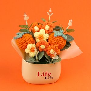 Planta de Frutas Tejida a Crochet, Cactus Fresa, para Decoración del Hogar y Escritorio - Product Image 3