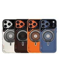 Coque de téléphone translucide givrée IMD style Mecha pour iPhone 15 16 17 Pro Max, chargement magnétique de luxe, antichoc et anti-chute