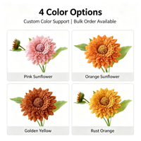 Fleur artificielle décorative pour la photographie et la décoration intérieure, tournesol couleur Morandi, toucher réel, vente en gros