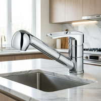 Robinet de cuisine moderne avec corps en alliage de zinc et noyau en céramique pour le chauffage et le refroidissement, adapté aux cuisines d'hôtels et d'appartements