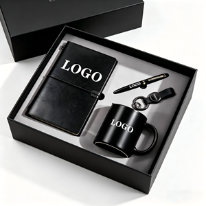 Articles promotionnels de bureau personnalisés, carnet en cuir A5, ensemble cadeau d'entreprise avec stylo, tasse en céramique, porte-clés, kit de bienvenue - Product Image 2