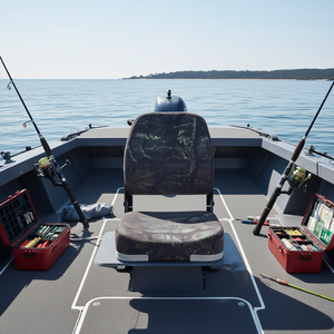 Asiento para Bote de Pesca Vevor, Respaldo Bajo, Camuflaje, Cojín de Esponja Gruesa, Diseño Abatible, Suministros Marinos - Product Image 2