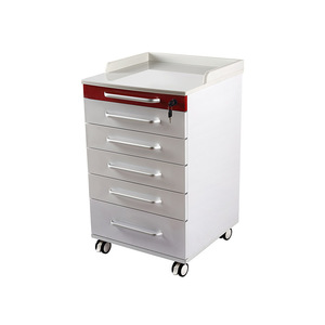 Mobile <b>Side</b> Cabinet 5 <b>Drawer</b> Plastic Top Hospital Cabinet For Dental Clinics Beauty Salons Nurses Durable Storage Unit - Product Image 1