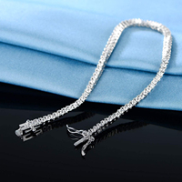 Bracelets tennis personnalisés en laiton plaqué platine, sertis de zircons 2 mm, style tendance et glacé, pour hommes et femmes