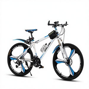 Ultra Lightweight 24 26-Inch Road Bike Men's Women's Mountain Bike 21 Speed Gears Wide Tire Blue <b>Large</b> Wheel Load 2 Battle - Product Image 1