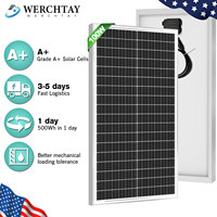 Panneau Solaire PV 100W 200W 300W 400W, Module à Cadre Noir Double Verre, Demi-Cellules pour Système de Toiture Mono