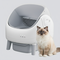 Bac à litière pour chat autonettoyant de grande taille 76L, faible bruit, commande par application Wifi, toilette automatique électrique intelligente pour chat