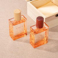 Vente en gros de flacons de parfum en verre rechargeables de style vintage, 50 ml, design carré plat avec boîte cadeau élégante