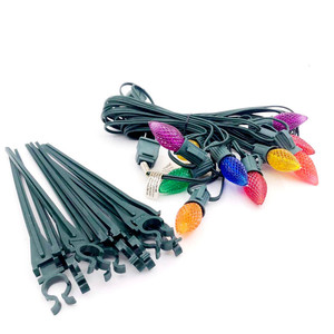 <span class=keywords><strong>Support</strong></span> de jardin de 7,5 pouces pour guirlandes lumineuses C9 C7, crochets de <span class=keywords><strong>gouttière</strong></span> et piquets de sol verts de 7,5 pouces - Product Image 5