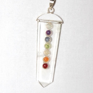 Colgante de Chakra lápiz de cuarzo de cristal - Product Image 1