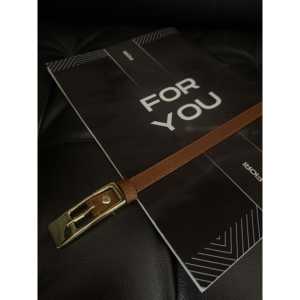 Ceinture fine Fiori avec boucle à ardillon dorée en alliage, style décontracté, finition plaquée - Product Image 3