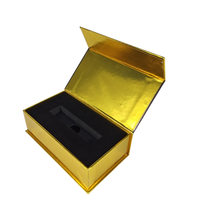 Boîte en papier métallique doré boîte cadeau métallique A4 fermeture magnétique avec impression personnalisée et entièrement recouvert de métal