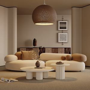 इंटरनेट सेलिब्रिटी क्रीम शैली कपड़े अनुभागीय सोफे घर के छोटे अंतरिक्ष होटल स्वागत क्षेत्रों के लिए रचनात्मक पेबल डिजाइन - Product Image 3