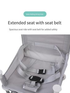 Siège d'appoint gris moelleux <span class=keywords><strong>compact</strong></span> et pliant pour bébé avec plateau à manger, pique-nique de voyage, camping, plage, chaise d'alimentation pour bébé - Product Image 6
