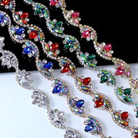 Chaîne de strass Gillian en forme de fleur à 12 facettes, à dos plat, pour DIY, style européen et américain, pour vêtements, robes de mariée et applications à griffes