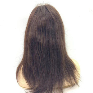 EMEDAダークブラウン生ベトナム髪シルクトップレースフロント女性ウィッグ - Product Image 3