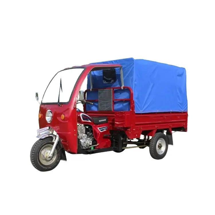Triciclo de gasolina listo con motor de 150cc Cojinete fuerte Tricar de carga Tres ruedas Triciclos personalizables