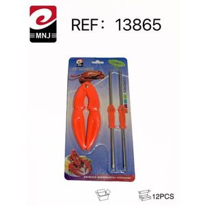 Set di Utensili per Frutti di Mare Marisco, 3 Pezzi con Pinze per Gamberi e Spiedini per Cucinare e Servire, 12 Pezzi - Product Image 3