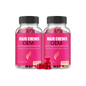 Gummies vitaminées bio véganes OEM à faible teneur en sucre pour cheveux, biotine, collagène, kératine, supplément aux fruits rouges mélangés en forme d'ours pour cheveux, peau et ongles - Product Image 1