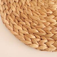 Sets de table ronds en jacinthe d'eau napperons-napperons de table en osier tissé de qualité de luxe jonc de mer en bois naturel fait à la main