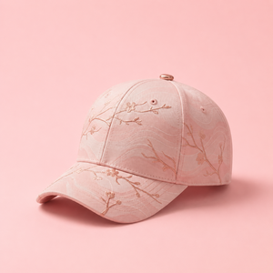 Casquette de baseball unisexe Injae Luxury Sakura Floral à 6 panneaux brodés en coton, sportive, réglable avec boucle métallique, pour l'extérieur - Product Image 5