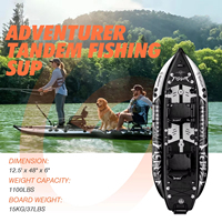 Planche à pagaie gonflable pour 2 personnes, vélo aquatique gonflable, kayak avec accessoires pour la pêche