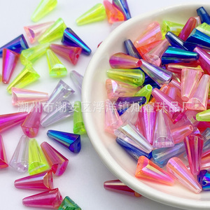 ลูกปัดอะคริลิคทรงเจดีย์รุ้ง หลายเหลี่ยม ปลายแหลม สำหรับทำเครื่องประดับ DIY อุปกรณ์เสริม พลาสติกเรซิ่นทรงตรง - Product Image 1