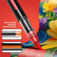 Marqueur liquide acrylique noir non effaçable à pointe souple pour étudiants, idéal pour la peinture artistique et l'aquarelle, modèle 2508