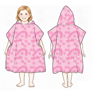 Custom Hooded <strong>Swim</strong> Cover up <strong>Children</strong> Lightweight Soft Microfiber Fabric Quick Dry Beach Hoodie <strong>Towels</strong> - Product Image 1