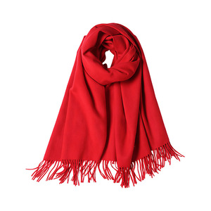 Bufanda 100% Lana con Logotipo Bordado Personalizado, Chal Rojo Festivo de Invierno, Regalo Corporativo Anual, Venta al por Mayor de Fábrica - Product Image 3