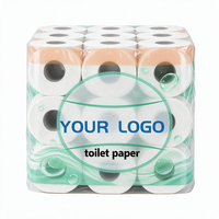 Rouleaux de papier toilette en gros, personnalisables avec logo OEM, 2 plis, en pâte de bois vierge, écologiques, résistants, doux et gaufrés à pois