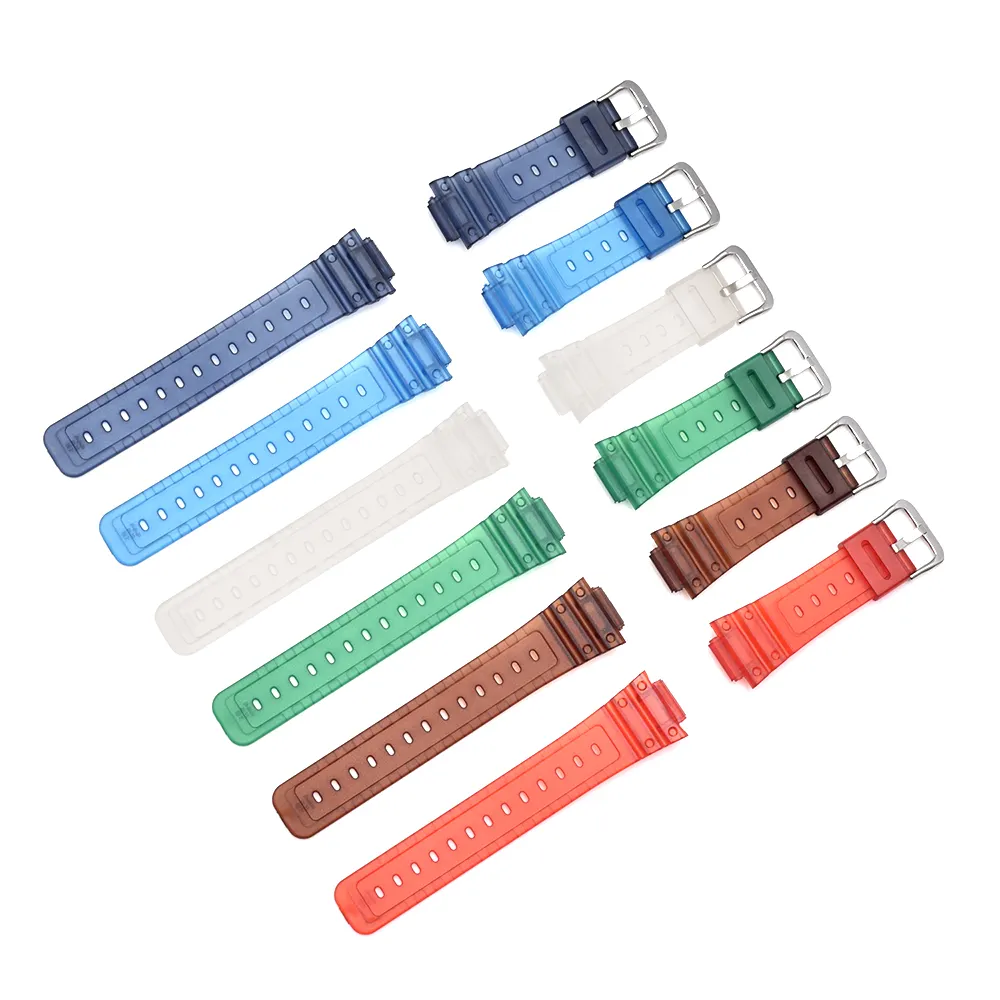 16mm Colorido Esportes Mergulho Silicone Rubber Watchband Substituição Watch Strap para Casio série 9052 5600 6900