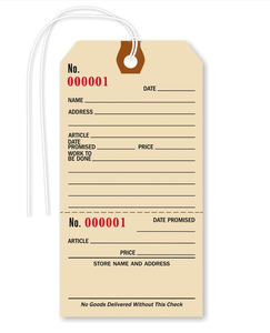 Étiquettes de réparation numérotées séquentielles personnalisées avec ficelle Étiquettes de réparation en carton pour l'entretien de l'équipement Étiquettes d'<span class=keywords><strong>avis</strong></span> de prix avec talon - Product Image 1