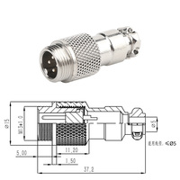 Enchufe de aviación GX12 chapado en oro de grado industrial-Conector de núcleo chapado en oro de grado industrial 2 3 4 5 6 7-macho/hembra