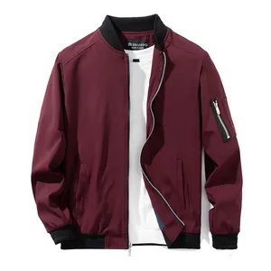Hot Selling pilot Streetwear Jacket wind breaker Slim Fit Lightweight Reversible Zipper Up for Bomber logo Custom men jacket